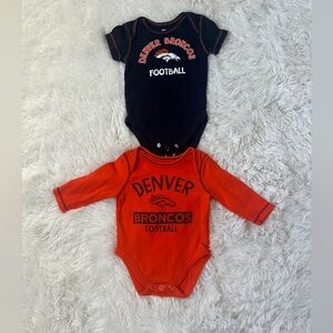 Denver Broncos Baby Onesies Bodysuit 2 Pack NFL Team Apparel 0-3M & 3-6M
